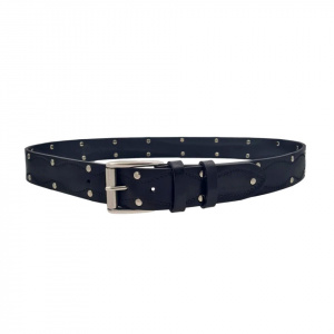 CINTURA UOMO 4 CM IN CUOIO ABRASIVATO CON BORCHIE ORIONE BELTS ARTIGIANALE MADE IN ITALY - Img 3