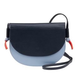DUDU Borsa a Tracolla Donna Piccola in Pelle, Borsetta Design Sottile Compatta con Chiusura a Bottone, Tracolla Regolabile