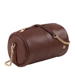 DUDU Borsa Donna Cilindrica in Pelle, Borsa a Tracolla con Catena e Pelle, Borsa a Cilindro Piccola Fashion Elegante con Cerniera - Img 2