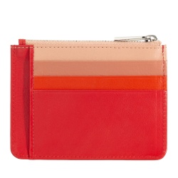 DUDU Bustina porta carte di credito in vera pelle colorata portafogli con zip - Img 2