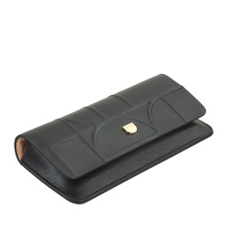 DUDU Custodia Porta Occhiali da Vista e Occhiali da Sole in Vera Pelle Morbida Stampata con Chiusura Magnetica, Astuccio Portaocchiali Bicolore - Img 2