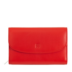 DUDU Portafoglio Donna in Pelle Morbida Colorata, Borsello con Portamonete a Cerniera, 12 Porta Carte Tessere, Multicolore