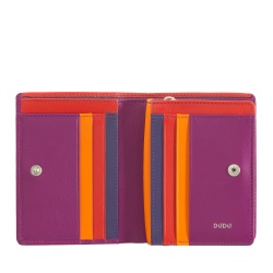 DUDU Portafoglio Donna Piccolo di Pelle Colorata Porta Carte e Tessere con Portamonete Zip e Bottone - Img 2