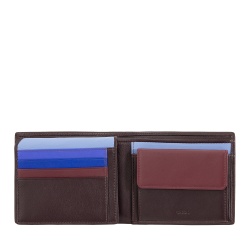 DUDU Portafoglio multicolore in pelle classico da uomo RFID firmato