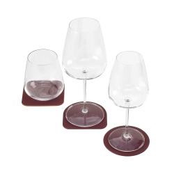 DUDU Set di 3 Sottobicchieri in Morbida Pelle Colorati, Bifacciale Double Face, di Forma Quadrati Rotondi, 9,5x9,5 cm, Design Elegante - Img 3