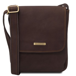 John - Borsello da uomo in pelle con zip frontale