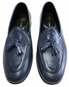 MOCASSINI UOMO IN VITELLO PATINATO CON NAPPINE GAROFALO GIANBATTISTA ARTIGIANALI MADE IN ITALY