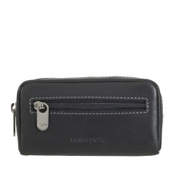 Nuvola Pelle Astuccio Portachiavi in Pelle con Cerniera – Portachiavi con 2 Anelli Metallici e Tasche con Zip per Chiavi, Monete e Piccoli Oggetti