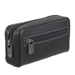 Nuvola Pelle Astuccio Portachiavi in Pelle con Cerniera – Portachiavi con 2 Anelli Metallici e Tasche con Zip per Chiavi, Monete e Piccoli Oggetti - Img 3
