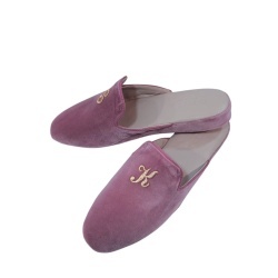 PANTOFOLE DONNA IN VELLUTO GEDA PERSONALIZZATE CON INIZIALI MADE IN ITALY