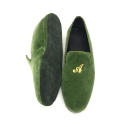 PANTOFOLE UOMO CHIUSE DA VIAGGIO IN VELLUTO GEDA PERSONALIZZABILI CON INIZIALI MADE IN ITALY - Img 5
