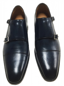 SCARPE UOMO STRINGATE IN PELLE CON FIBBIE GAROFALO GIANBATTISTA ARTIGIANALI MADE IN ITALY