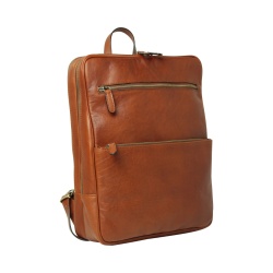 Zaino in pelle con fascia per trolley-Teak