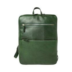 Zaino in pelle con fascia per trolley - verde - Img 2