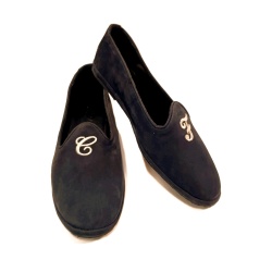 BALLERINE FRIULANE DONNA GEDA IN CAMOSCIO NERO MIS. 39 INIZIALI "L" e "C" MADE IN ITALY - Img 6