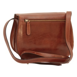 Borsa a tracolla di vitello pieno fiore. marrone - Img 4