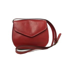 Borsa a tracolla di vitello pieno fiore-Rosso - Img 2