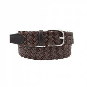 CINTURA UOMO 3,5 CM EXTRA LARGE BICOLORE INTRECCIATA IN CUOIO E TESSUTO ORIONE BELTS ARTIGIANALE MADE IN ITALY