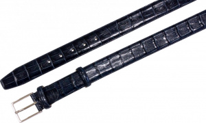 CINTURA UOMO 3,5 CM IN PELLE STAMPA CODA COCCODRILLO ORIONE BELTS ARTIGIANALE MADE IN ITALY - Img 8