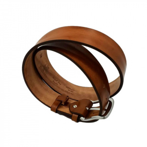 CINTURA UOMO 4 CM EXTRA LARGE IN CUOIO DI TORO PLISSE' ORIONE BELTS ARTIGIANALE MADE IN ITALY - Img 3