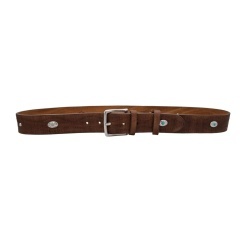 CINTURA UOMO 4 CM IN CUOIO DI TORO SABBIATO DESERT ROSE ORIONE BELTS ARTIGIANALE MADE IN ITALY - Img 3