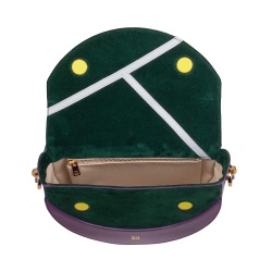 DUDU Borsa Donna a Tracolla in Vera Pelle, Mezzaluna Rigida, Made in Italy, Borsetta con Patta e Doppia Tracolla, Chiusura Magnetica - Img 4