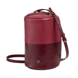 DUDU Borsa Donna Cilindrica in Pelle, Borsa a Tracolla con Catena e Pelle, Borsa a Cilindro Piccola Fashion Elegante con Cerniera - Img 3