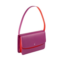 DUDU Borsa Tracolla Donna in Pelle Made in Italy Grande Design Rigida Elegante con Patta, a 3 Scomparti - Img 2