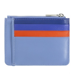 DUDU Bustina porta carte di credito in vera pelle colorata portafogli con zip - Img 2