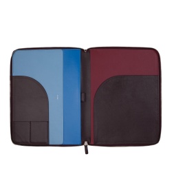 DUDU Cartella Portadocumenti A4 in Pelle Portablocco da Ufficio Cartellina Porta Tablet iPad Multicolore con Zip