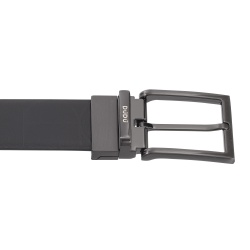 DUDU Cintura Reversibile Uomo in Pelle, Made in Italy, Regolabile e con Fibbia Girevole, Pelle con un Lato Stampato e un Lato Liscio - Img 4