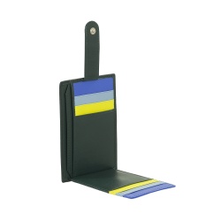 DUDU Porta Carte di Credito in Pelle Multicolore Sottile Slim Uomo Donna con 9 Slot e Chiusura di Sicurezza - Img 3