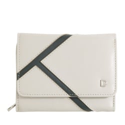 DUDU Portafoglio Donna Compatto in Vera Pelle Nappa – Design Ispirato al Tennis – Portamonete con Cerniera, Tasche Porta Carte e Banconote