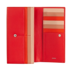 DUDU Portafoglio Donna Pelle RFID Design Colorato Lungo con Portamonete Zip 18 Porta Carte e Chiusura a Bottone