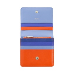 DUDU Portafoglio Donna Piccolo in Pelle Schermato RFID Colorato Ultra Compatto con Zip Interna e 8 Porta Carte Tessere