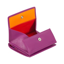 DUDU Portafoglio RFID di pelle multicolore porta carte e monete - Img 4