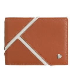DUDU Portafoglio Uomo Piccolo in Vera Pelle – Design Compatto Ispirato al Tennis – 2 Tasche per Banconote e Porta Carte – Stile Minimal e Sportivo