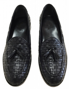 MOCASSINI UOMO IN PELLE INTRECCIATA CON NAPPINE GAROFALO GIANBATTISTA ARTIGIANALI MADE IN ITALY