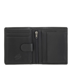 JASLEN Portafoglio Uomo In Vera Pelle - Modello Slim Verticale Con Portamonete E Scomparti Per Carte, RFID, Nero - 4