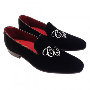 PANTOFOLE CHIUSE IN VELLUTO PERSONALIZZABILI CON INIZIALI GAROFALO GIANBATTISTA ARTIGIANALI MADE IN ITALY - Img 2