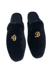 PANTOFOLE DONNA GEDA IN VELLUTO NERO MIS. 39 CON INIZIALI "C" E "L" MADE IN ITALY - Img 2