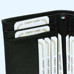 PORTA CARTE IN PELLE CON RFID-NERO - Img 2