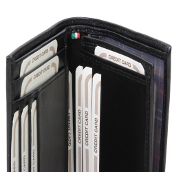 PORTACARTE IN PELLE CON TASCHE LUCE-NERO - Img 3