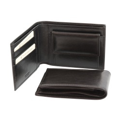 Portafoglio in pelle con portaspiccioli e RFID - nero - Img 3