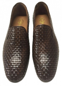 SCARPE UOMO CLASSICHE IN PELLE INTRECCIATA GAROFALO GIANBATTISTA ARTIGIANALI MADE IN ITALY