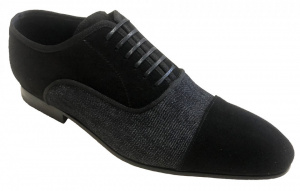 SCARPE UOMO STRINGATE IN CAMOSCIO E TESSUTO GAROFALO GIANBATTISTA ARTIGIANALI MADE IN ITALY - Img 3