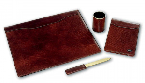 SET DA SCRIVANIA 4 PZ IN PELLE DI BERARDINO