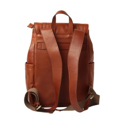 Zaino per laptop in pelle con fascia per trolley-TEAK - Img 3