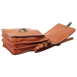 Borsa a tracolla in pelle. Marrone Coloniale - Img 6