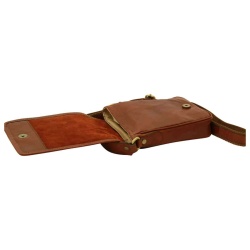 Borsa a tracolla in pelle. Marrone Mogano - Img 3